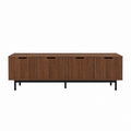 Meuble TV 4 portes marron noyer en MDF rectangulaire 180 x 40 x 55 cm