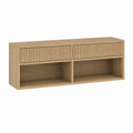 Meuble TV rectangulaire chêne clair en panneaux de particules et MDF 160 x 40 x 60 cm