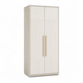 Armoire de chambre 2 portes blanc cassé en panneaux MDF 80 x 52 x 180 cm