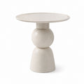 Table d'appoint ronde en céramique blanc cassé moucheté Ø 45 x H 50 cm