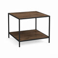 Table d'appoint carrée marron et noire en panneau MDF et acier 50 x 50 x 50 cm