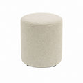 Pouf repose-pieds cylindrique beige en polyester bouclé 40 x 45 cm